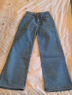 Aritzia Denim Forum Classic High-Rise Wide-Leg Women's Jeans in Medium Blue
